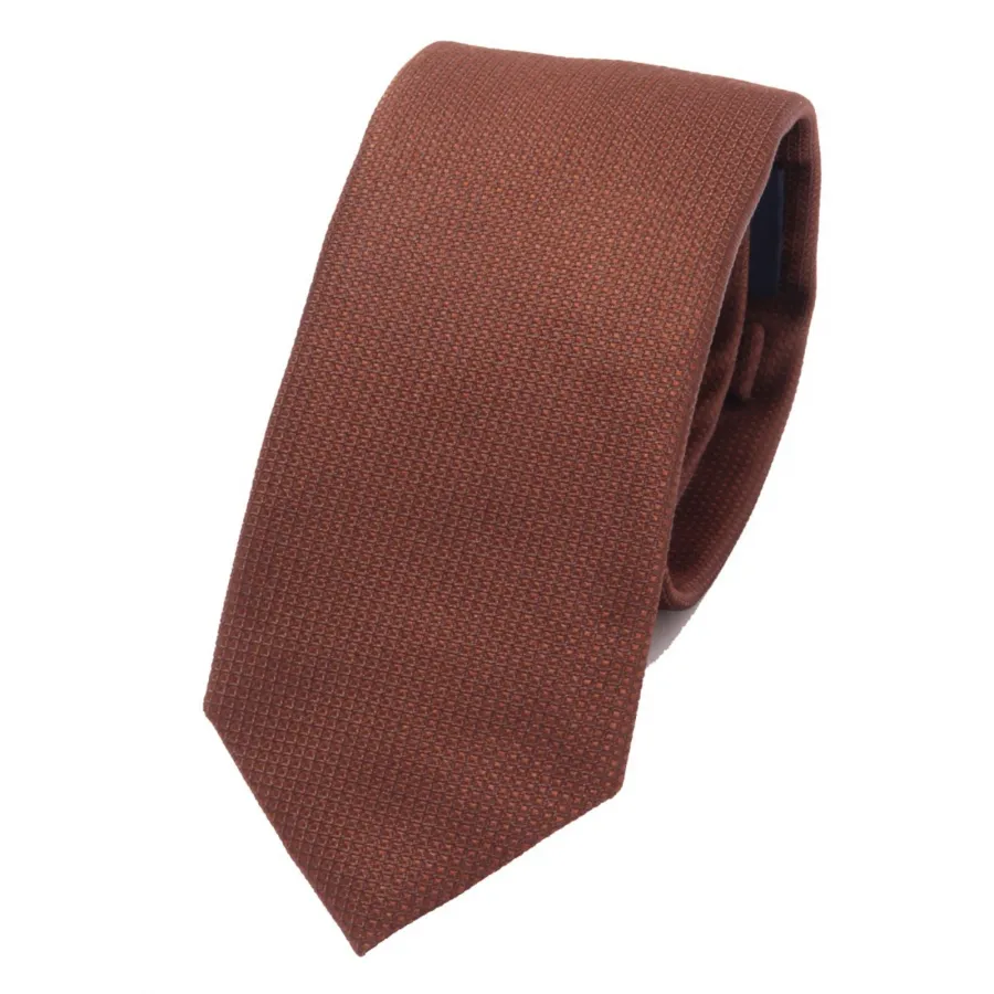 3491AI cravatta uomo BASTIANELLO man 7 cm. silk tie textured brown