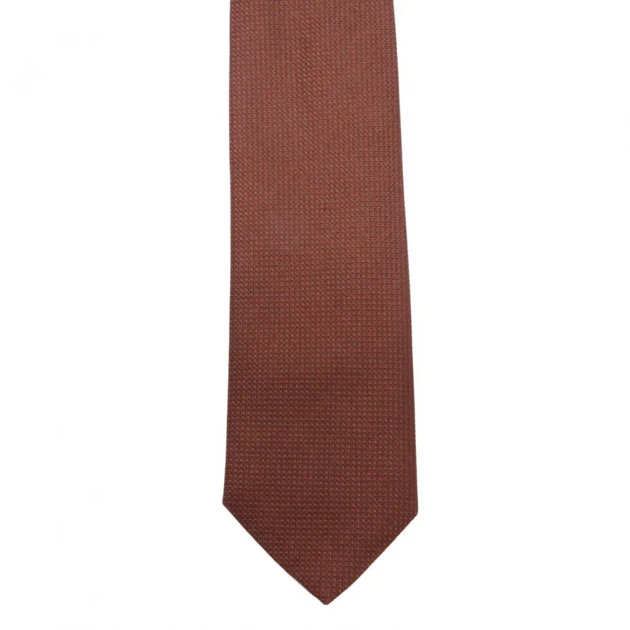 3491AI cravatta uomo BASTIANELLO man 7 cm. silk tie textured brown