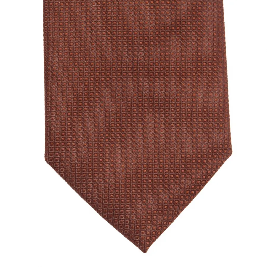 3491AI cravatta uomo BASTIANELLO man 7 cm. silk tie textured brown