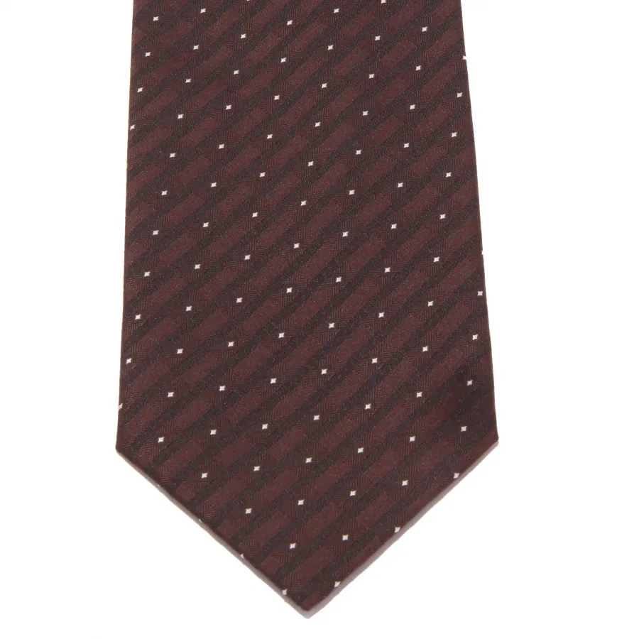 7667S cravatta uomo NO BRAND cravatte marrone pure silk tie man