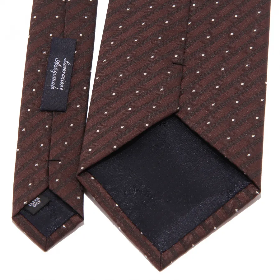 7667S cravatta uomo NO BRAND cravatte marrone pure silk tie man