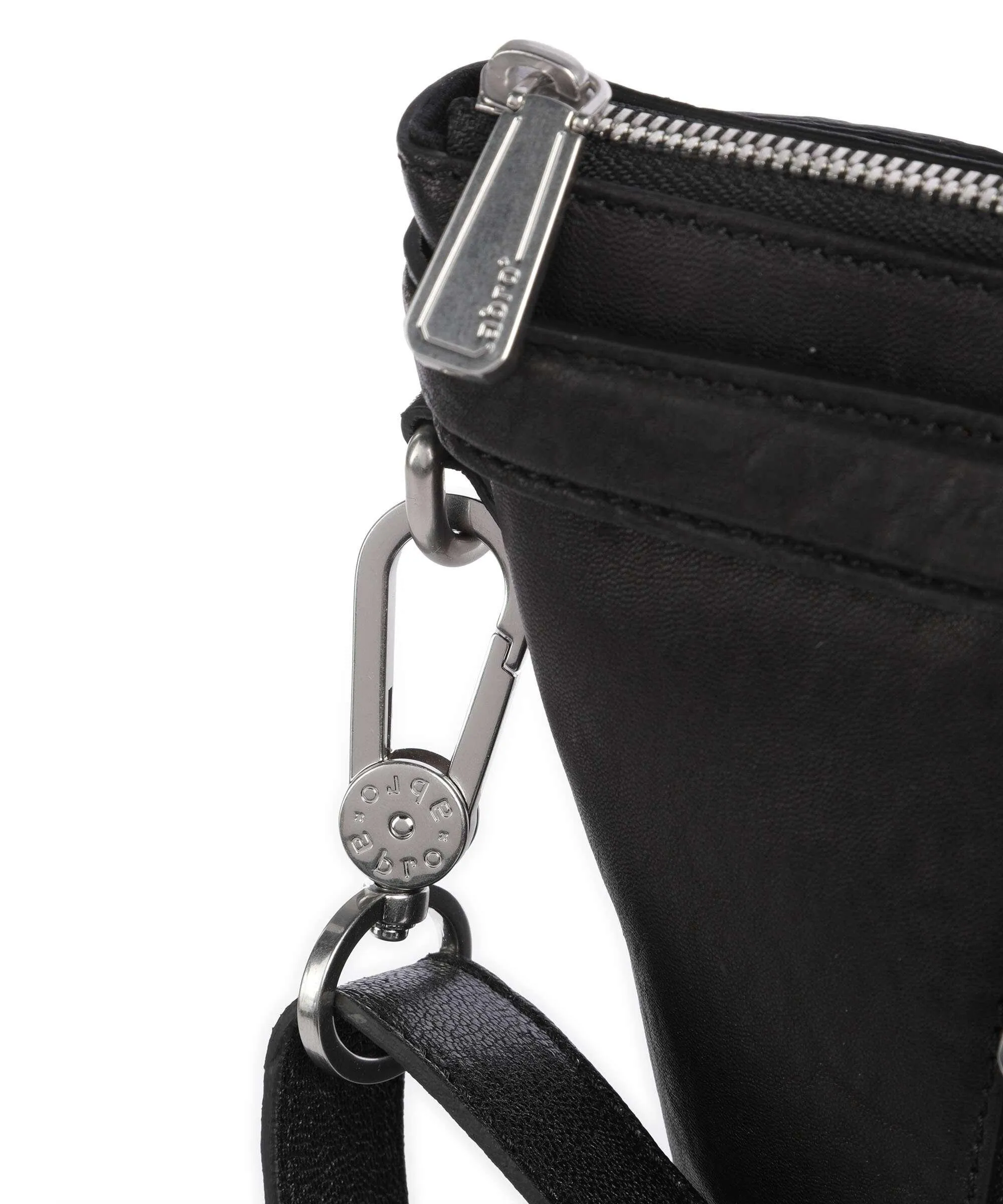  Abro Bubble Biker Borsa a mano pelle di vacchetta goffrata nero  