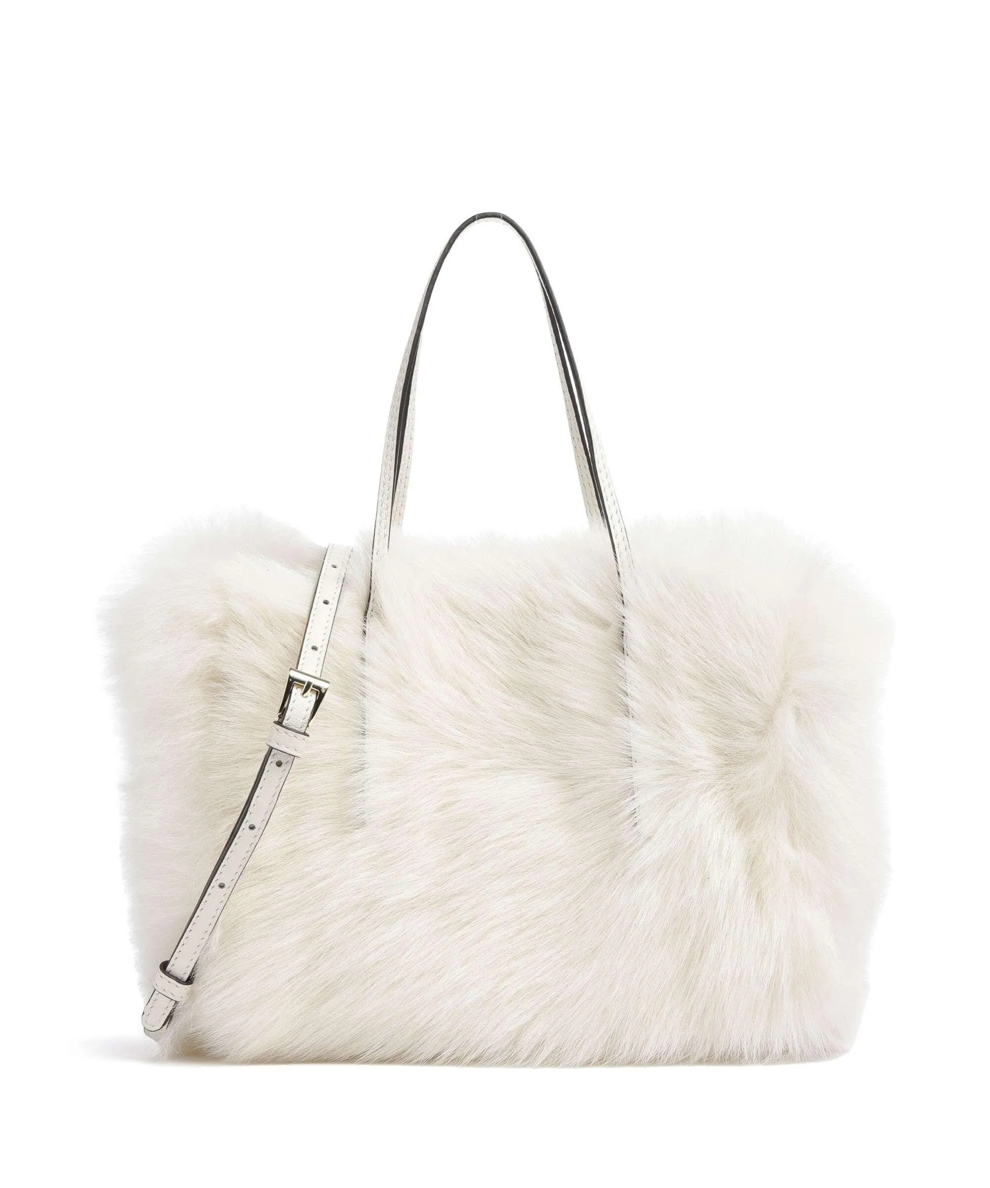  Abro Shearling Noelle Borsa a mano pelliccia, pelle di vacchetta finemente grana avorio  