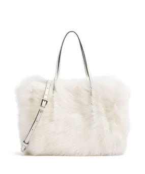  Abro Shearling Noelle Borsa a mano pelliccia, pelle di vacchetta finemente grana avorio  