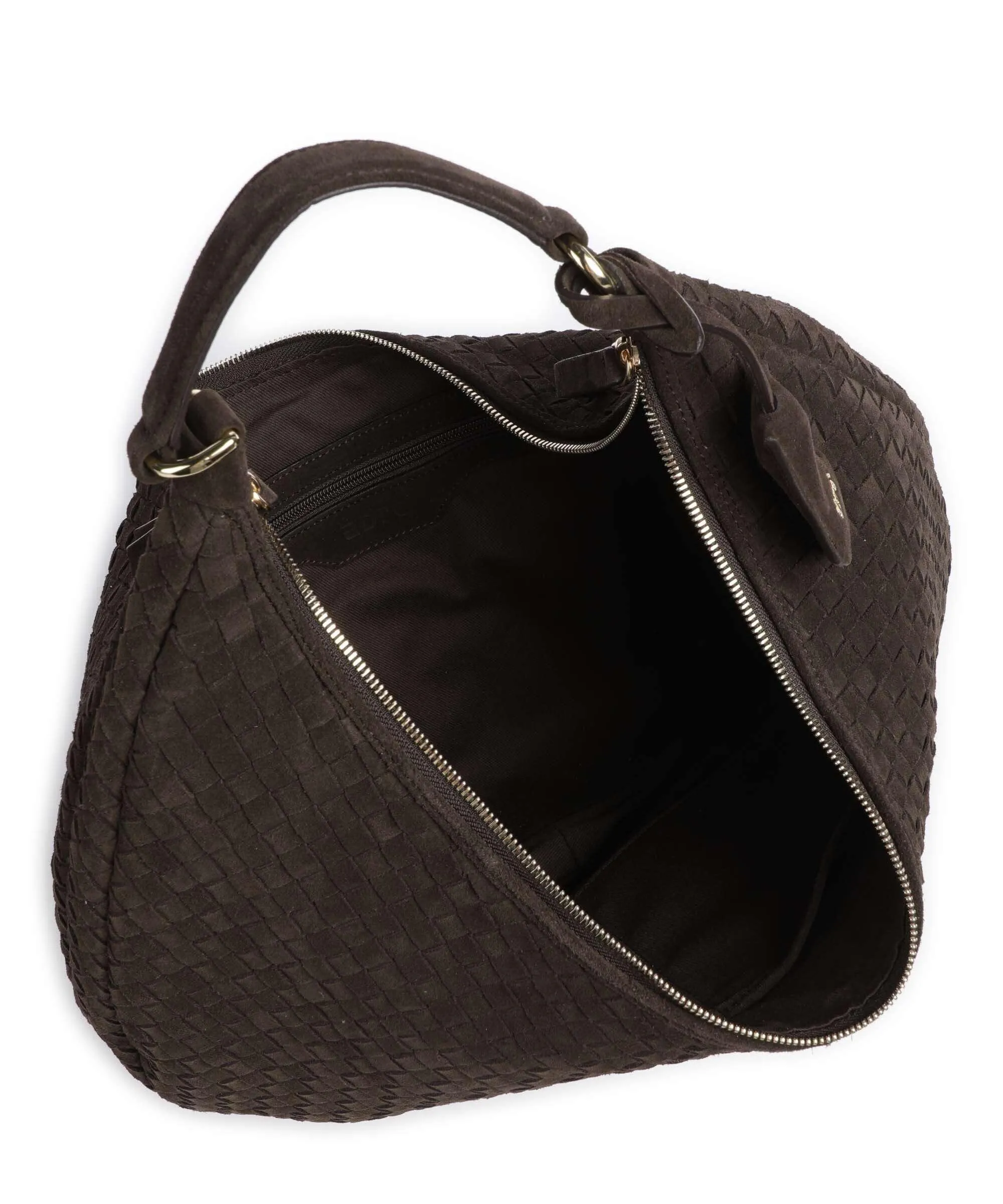  Abro Suede Nana Borsa hobo pelle bovina ruvida marrone scuro  