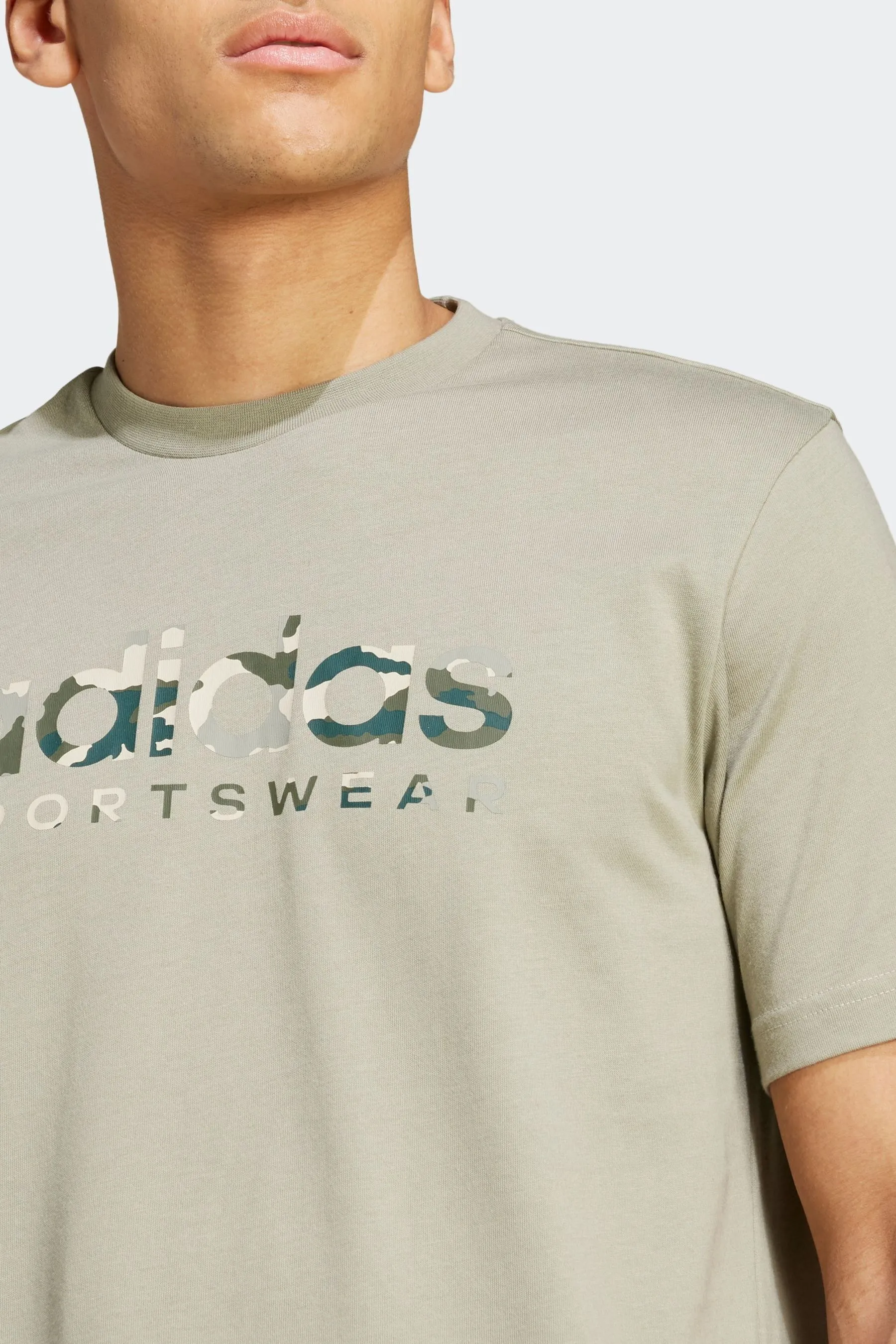 adidas 100% Cotton Camo Logo T-Shirt    