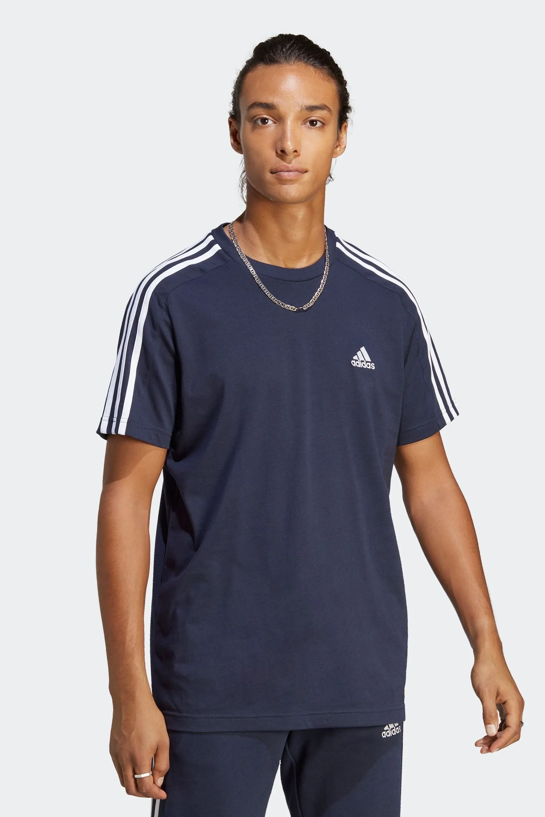 adidas Essentials Single Jersey 3-Stripes 100% Cotton T-Shirt    