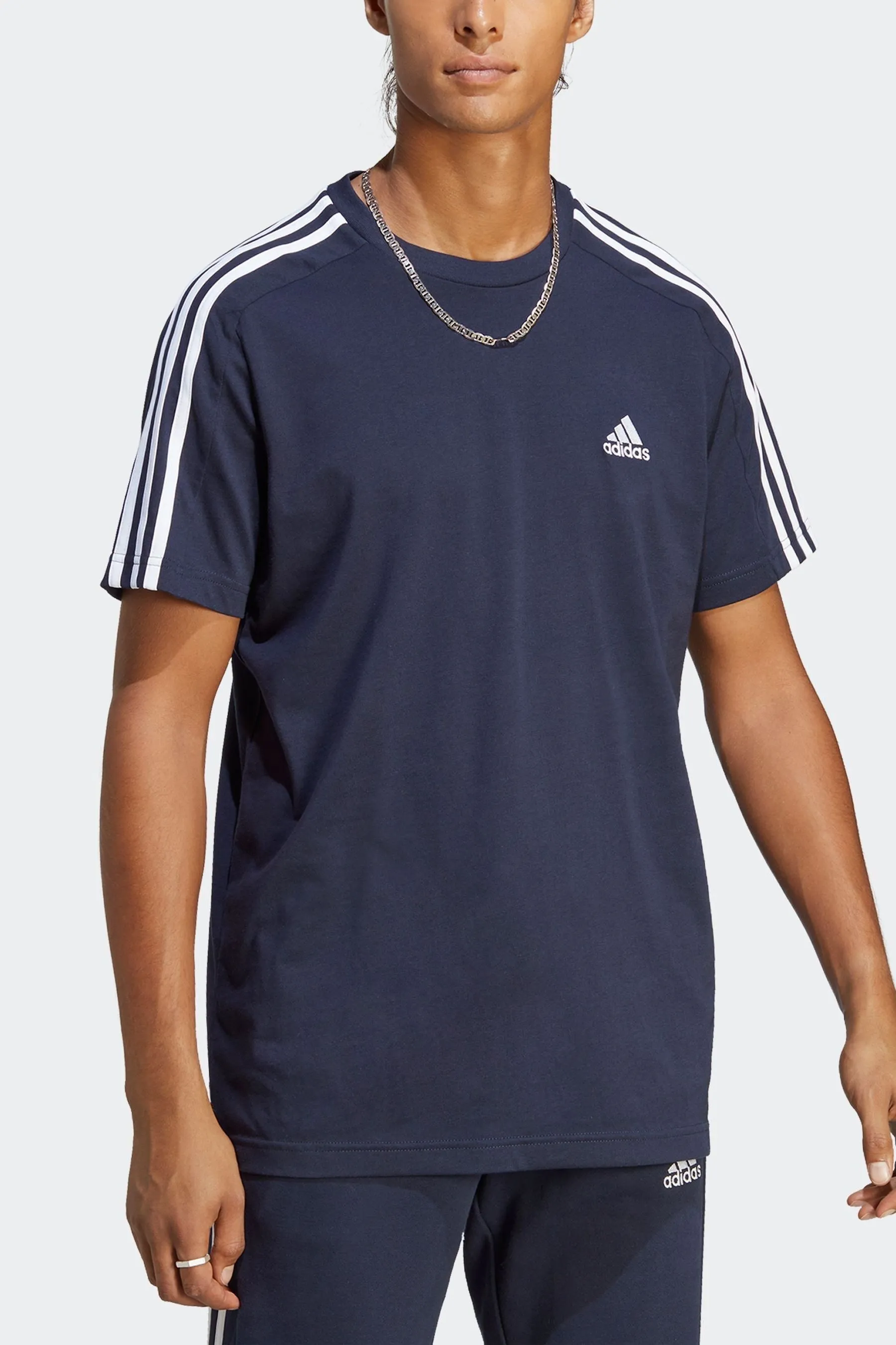 adidas Essentials Single Jersey 3-Stripes 100% Cotton T-Shirt    