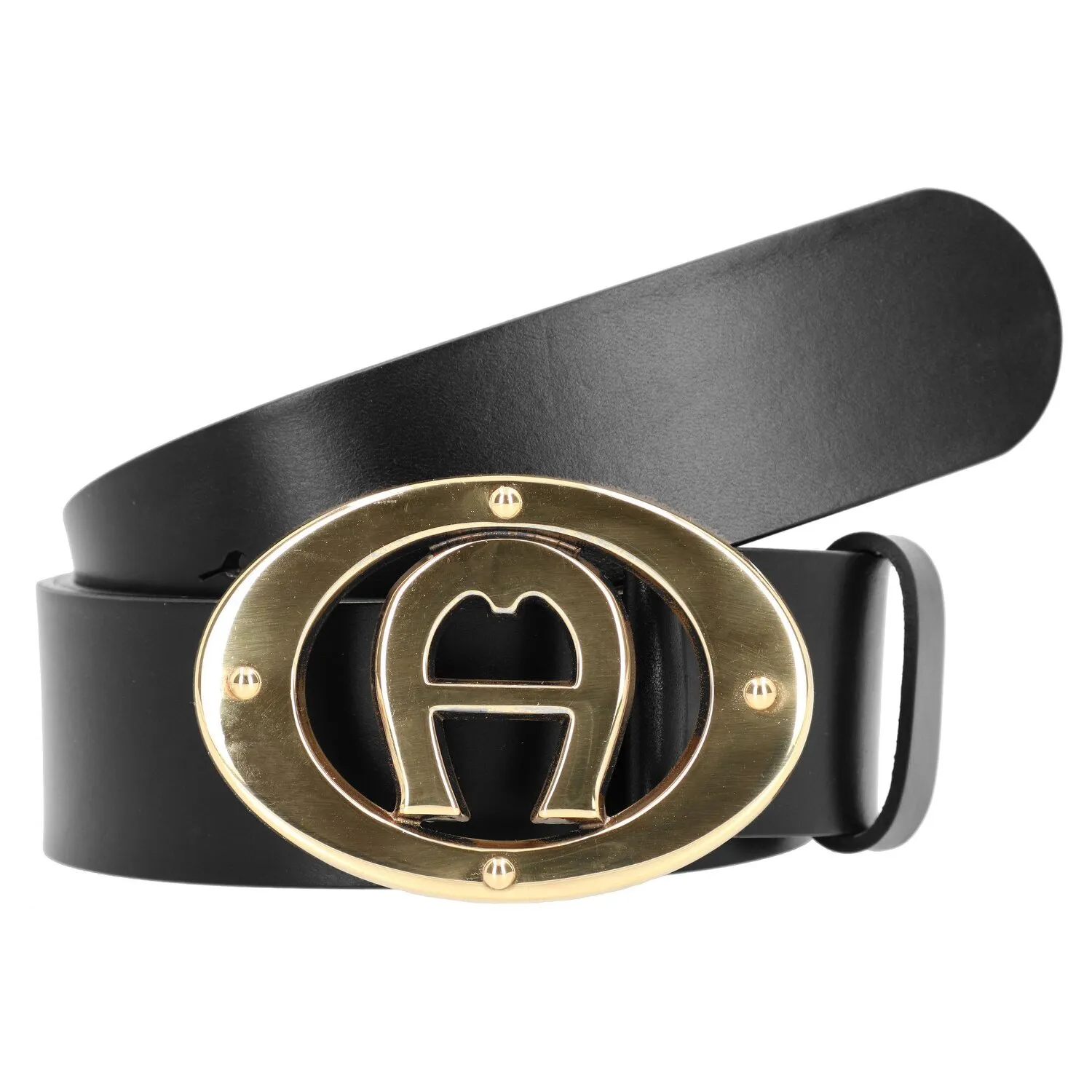 AIGNER Cintura con logo in pelle