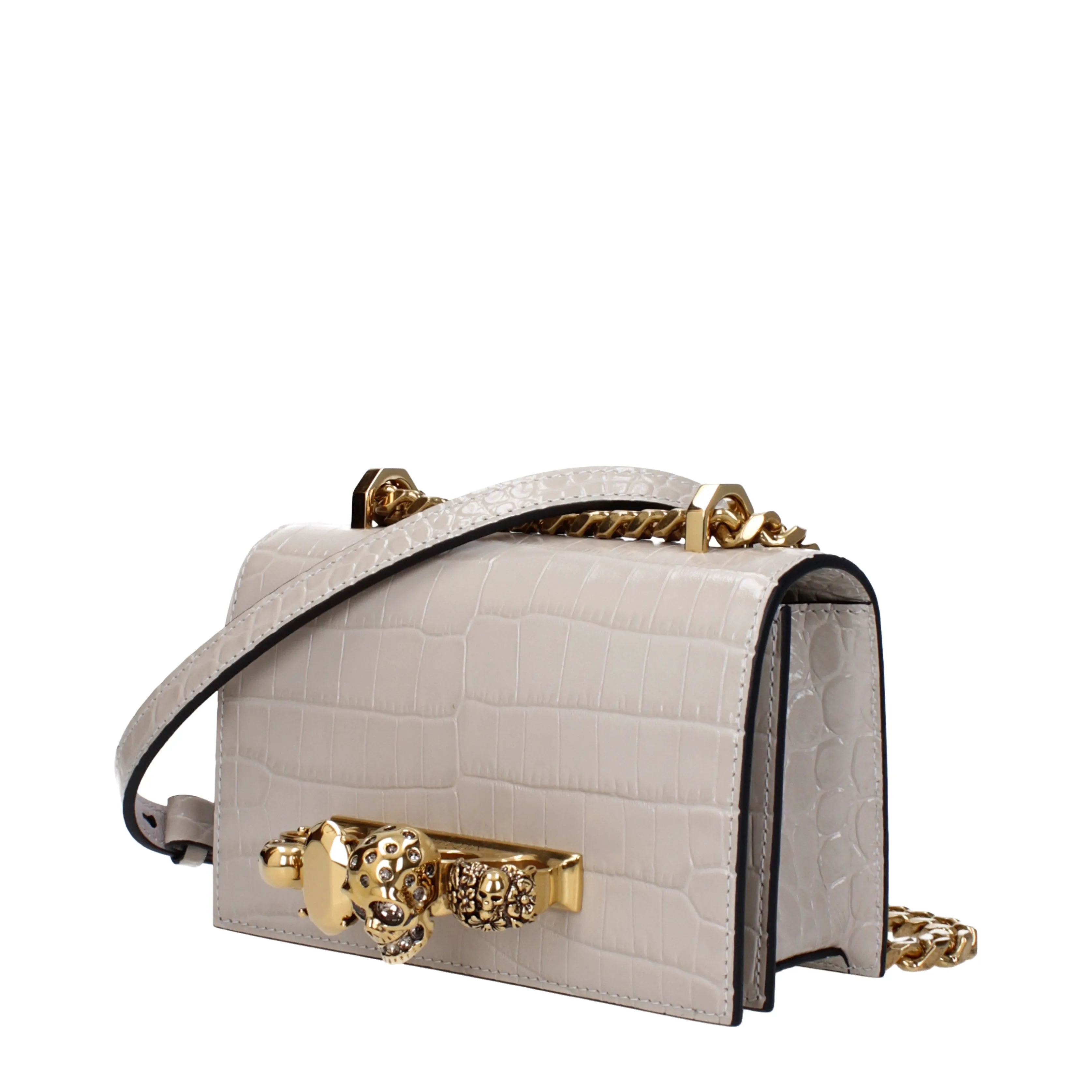 Alexander McQueen Borse a Tracolla Donna Pelle Grigio