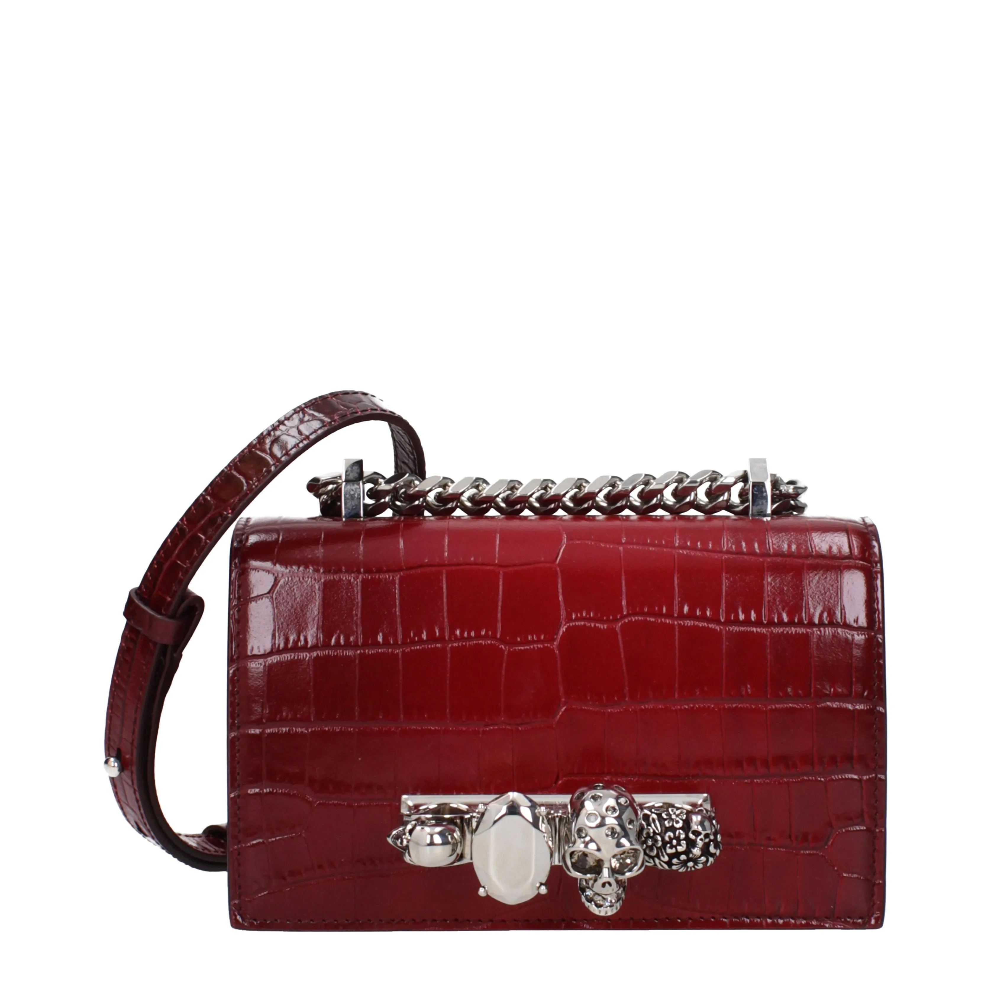 Alexander McQueen Borse a Tracolla Donna Pelle Rosso/Rosso Mattone