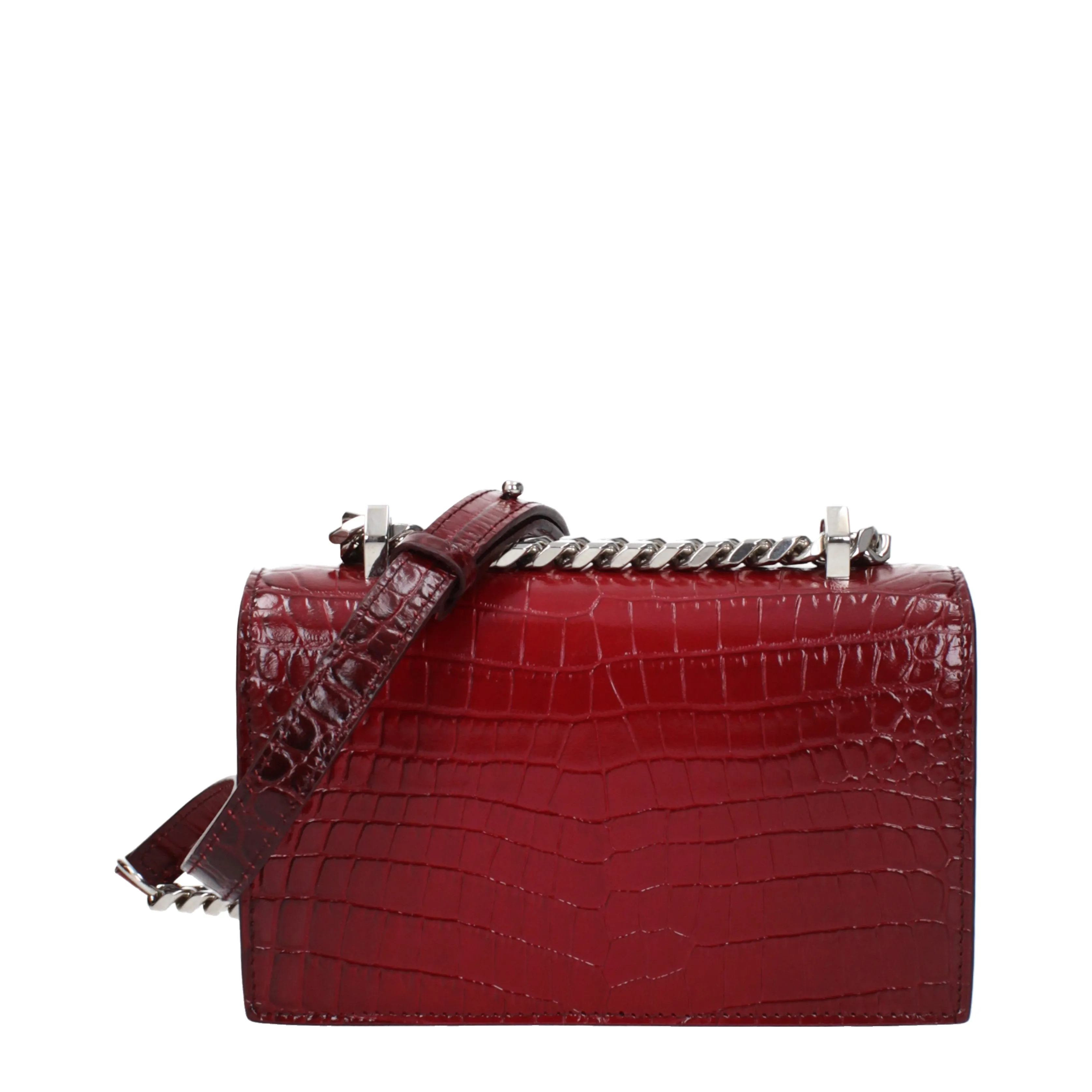 Alexander McQueen Borse a Tracolla Donna Pelle Rosso/Rosso Mattone