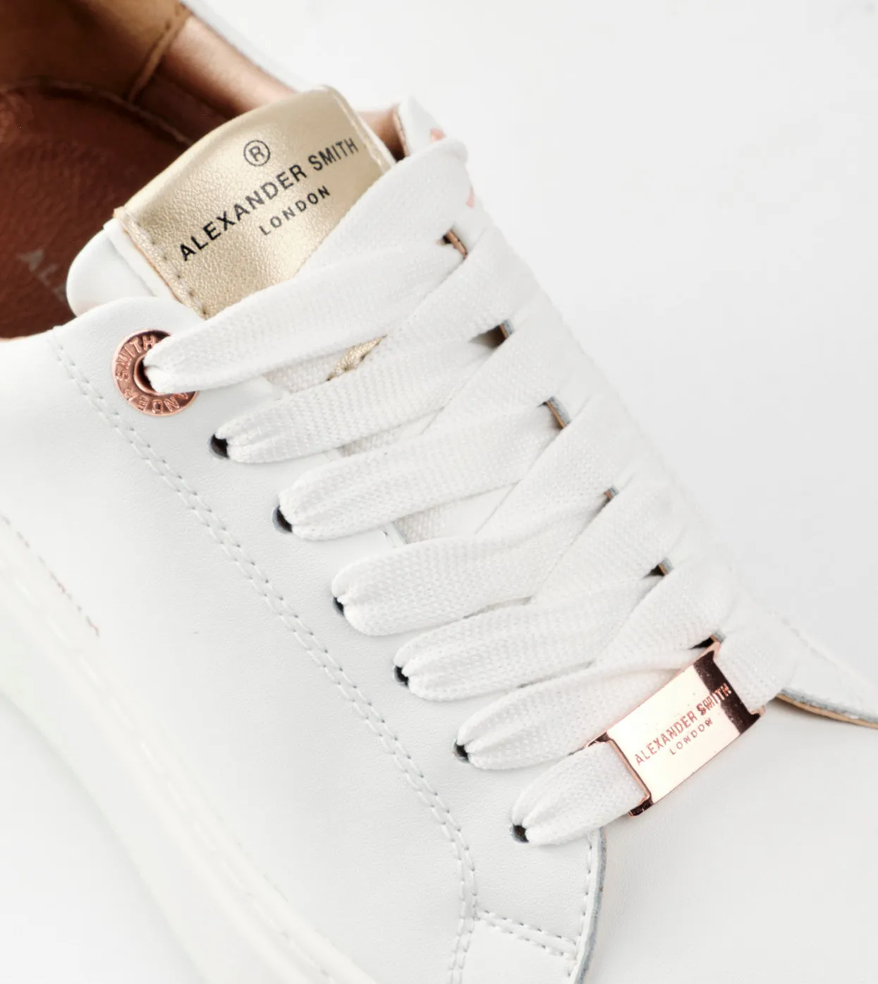 Alexander Smith Leather Sneaker / White