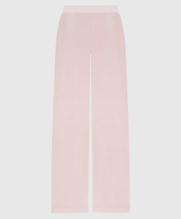 Allude Pantaloni della tuta rosa realizzati in lana e cashmere 24517034