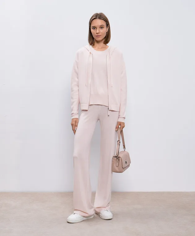 Allude Pantaloni della tuta rosa realizzati in lana e cashmere 24517034