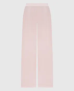 Allude Pantaloni della tuta rosa realizzati in lana e cashmere 24517034