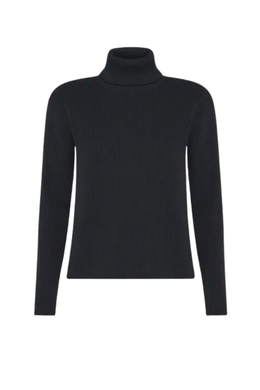 Amos Lupine Turtleneck Sweater / Black