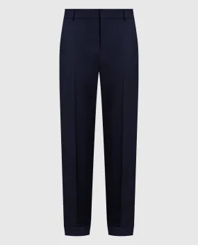 Balmain Pantaloni blu in lana AH1PM030WB02