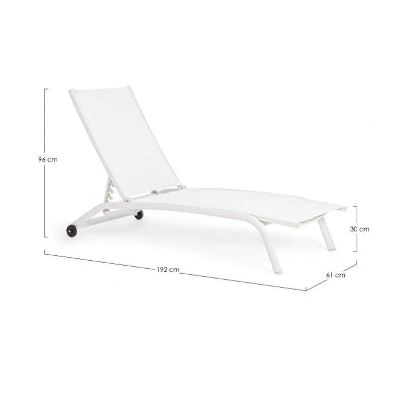 Bizzotto outdoor Lettino con ruote Cleopas bianco/bianco zh10