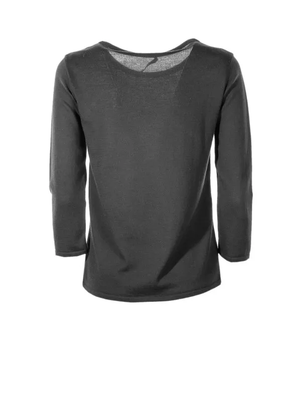 Black crewneck sweater