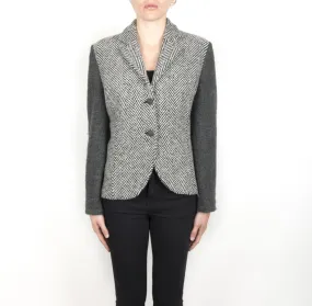 Blazer sfoderato nero e antracite in lana