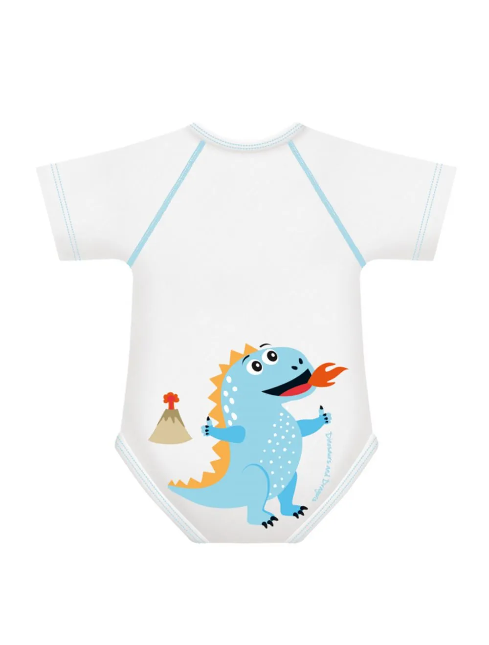  BODY JBIMBI TAGLIA UNICA 0-36 MESI PER NEONATO BAMBINO IN BIO COTONE DINOSAURS AND DRAGONS COLLECTION -DRAGO BLU- 