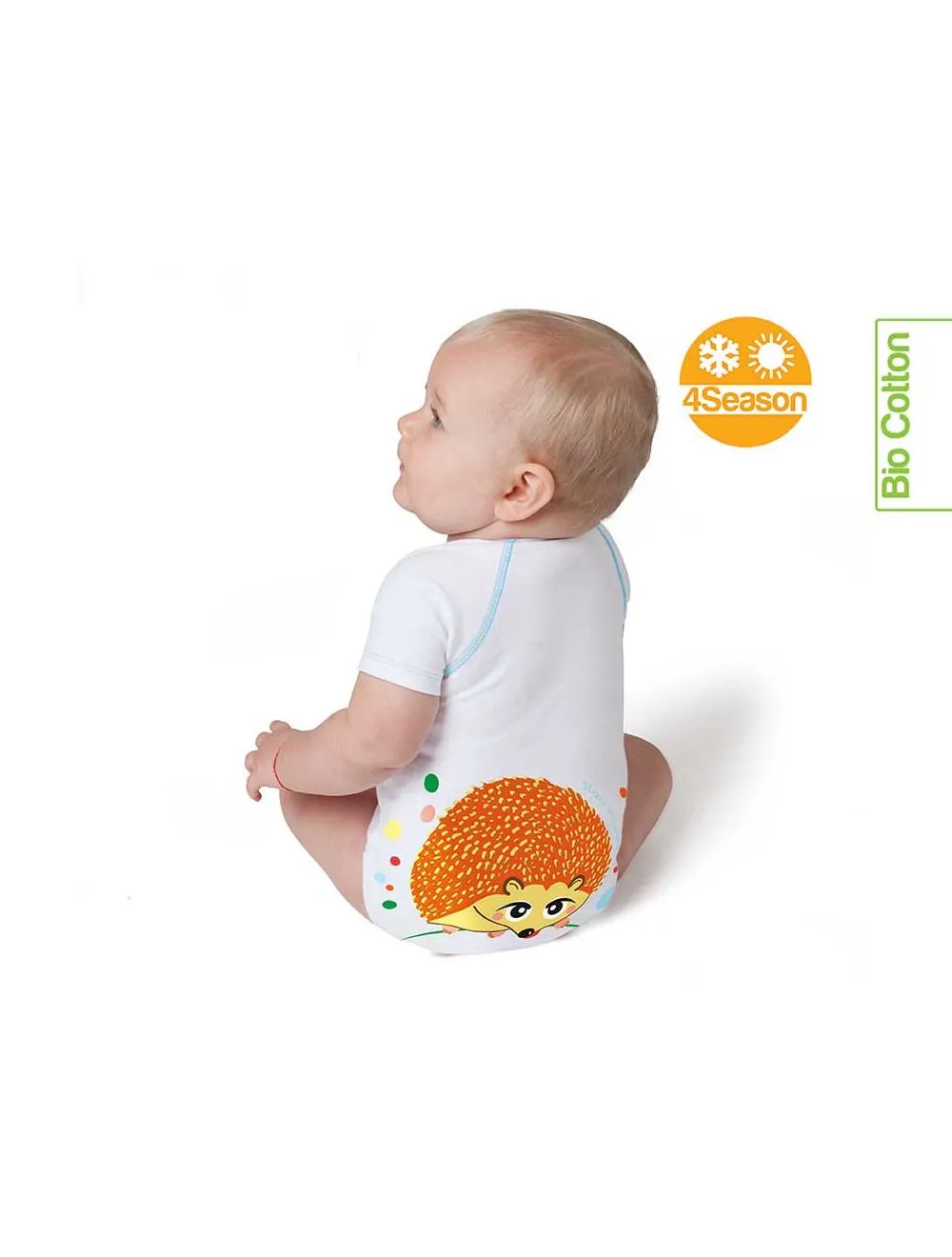  BODY JBIMBI TAGLIA UNICA 0-36 MESI PER NEONATO BAMBINO IN BIOCOTONE SLOW FRIENDS COLLECTION - RICCIO 