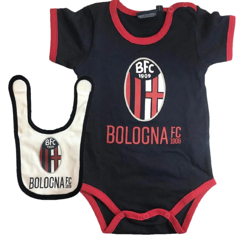 Body Neonato Bologna Fc + Bavetta Manica Corta Personalizzabile PS 40751