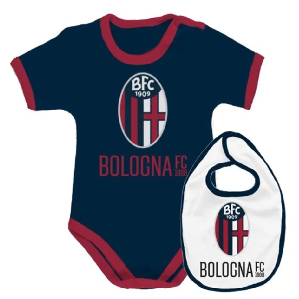 Body Neonato Bologna Fc + Bavetta Manica Corta Personalizzabile PS 40751