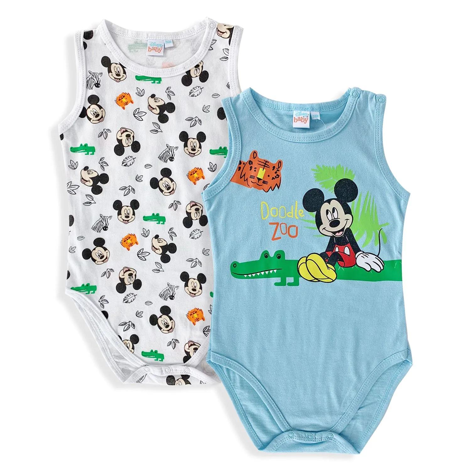 Body neonato giromanica Disney tutina Mickey Mouse set 2 pz in cotone 5374