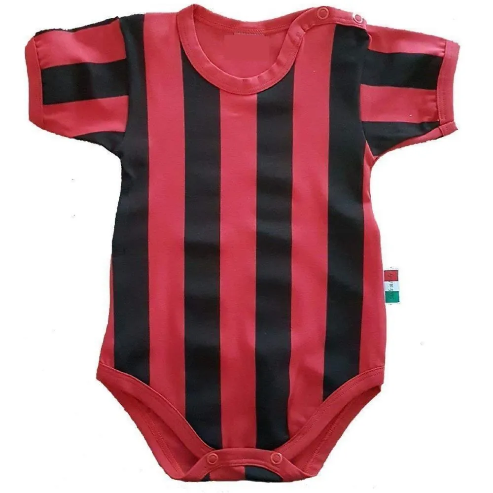 Body Neonato Personalizzabile Calcio Bianco Nero Rosso Nero Nero Azzurro PS 32764-tris