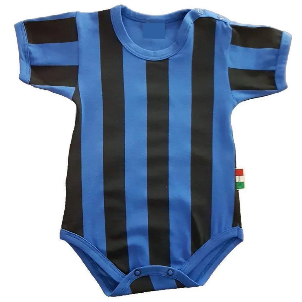 Body Neonato Personalizzabile Calcio Bianco Nero Rosso Nero Nero Azzurro PS 32764-tris