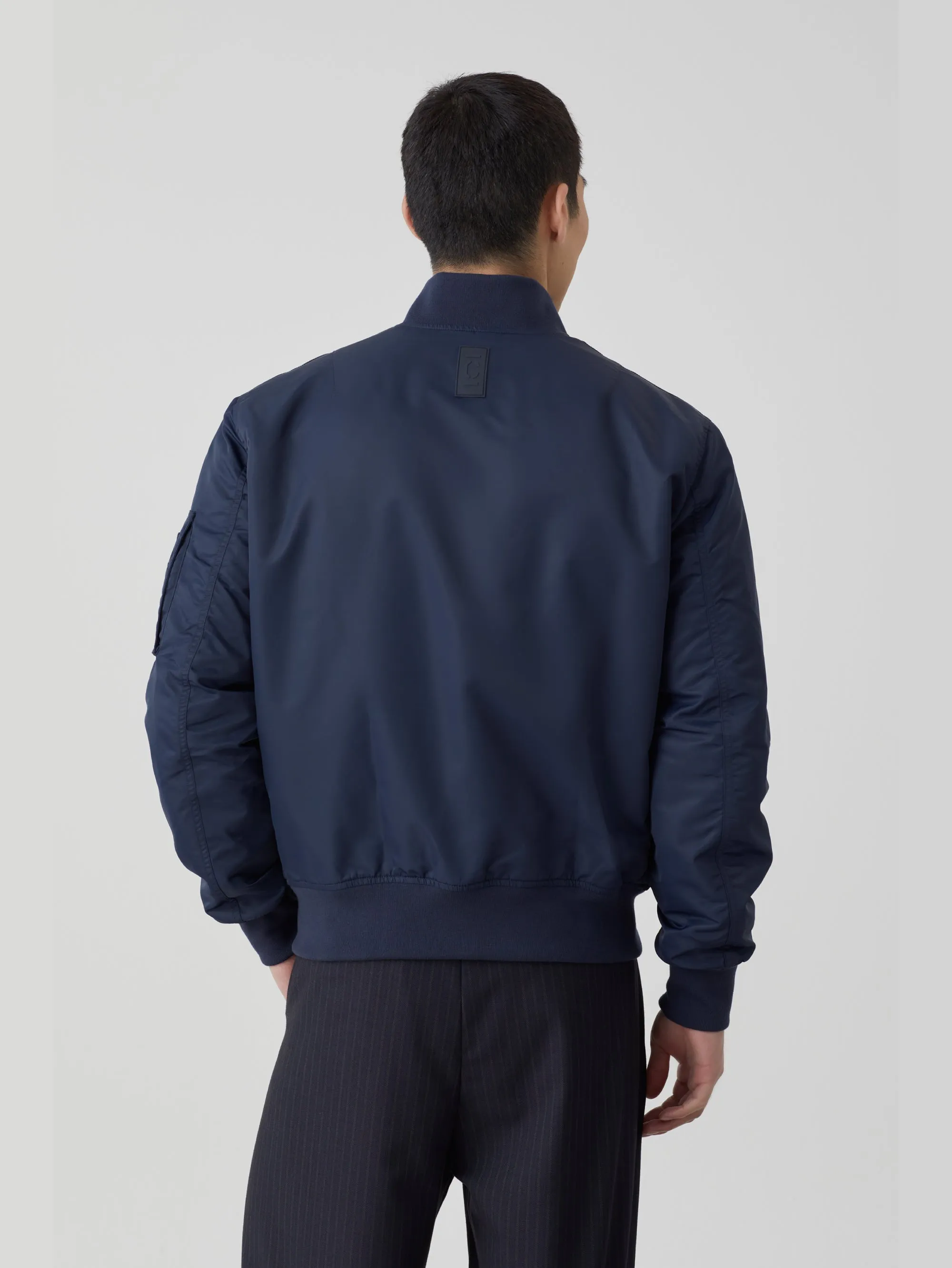 Bomber in Nylon Giapponese Blu