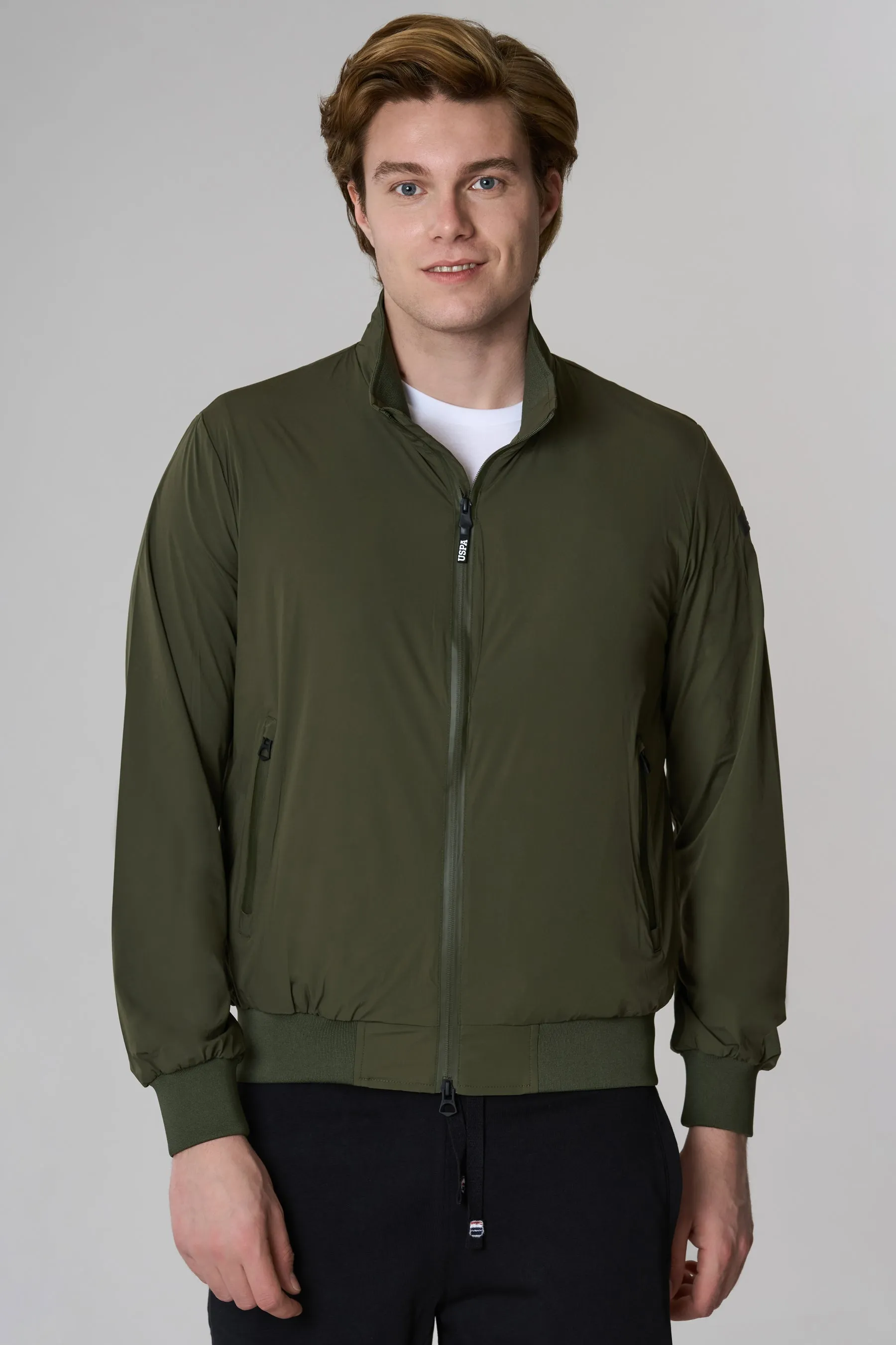 Bomber in stretch nylon