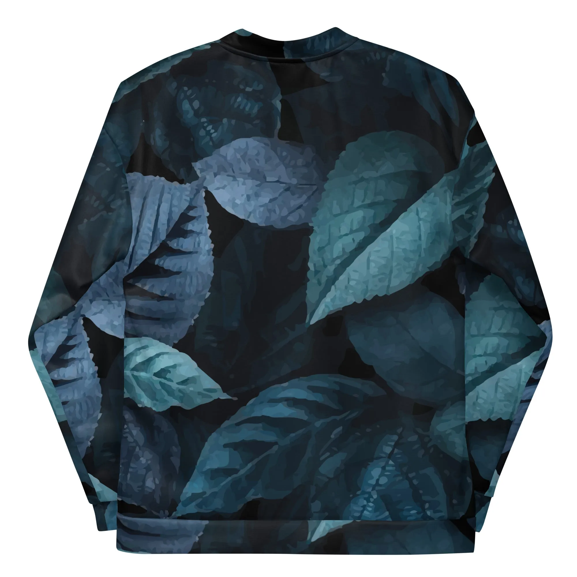 Bomber unisex con foglie blu