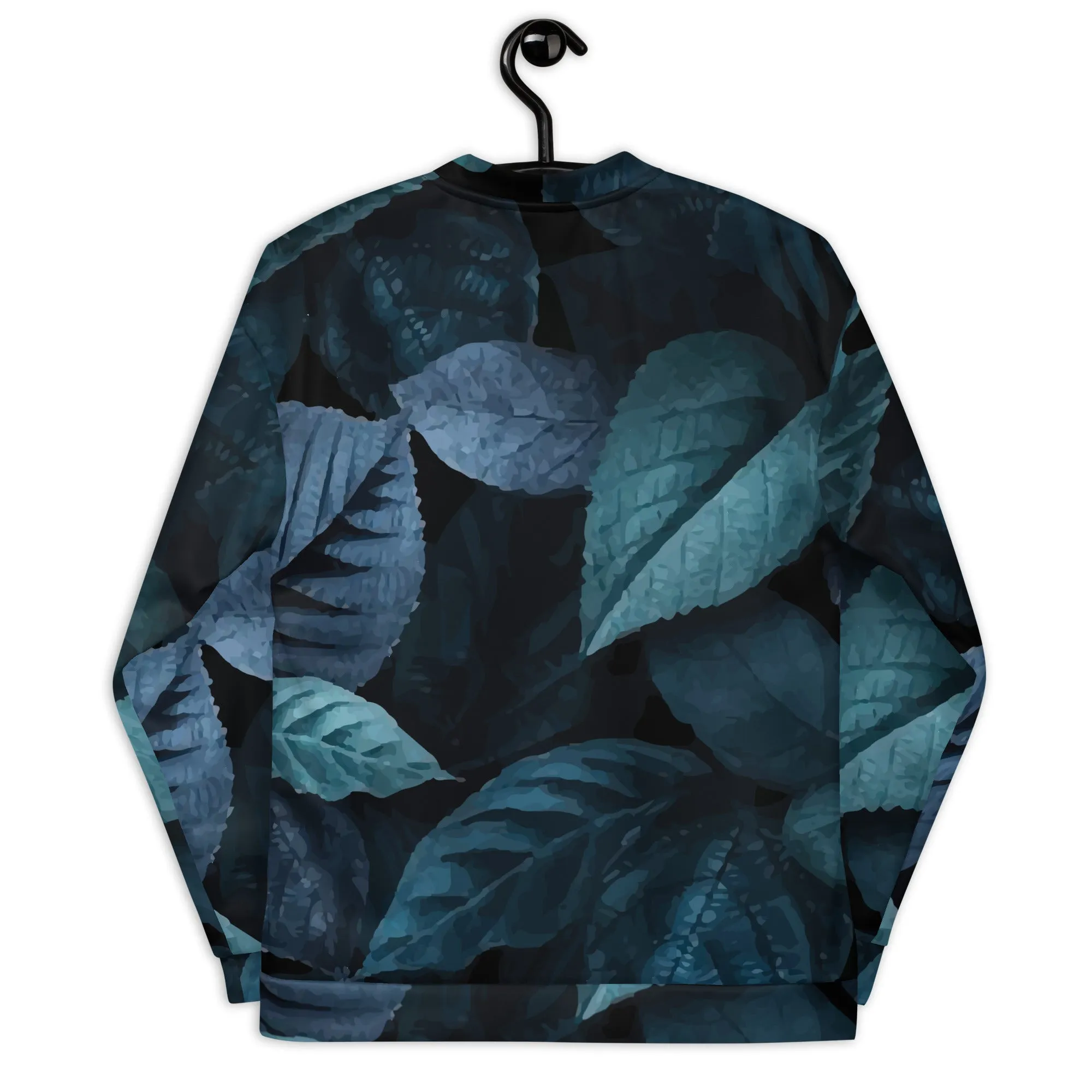 Bomber unisex con foglie blu