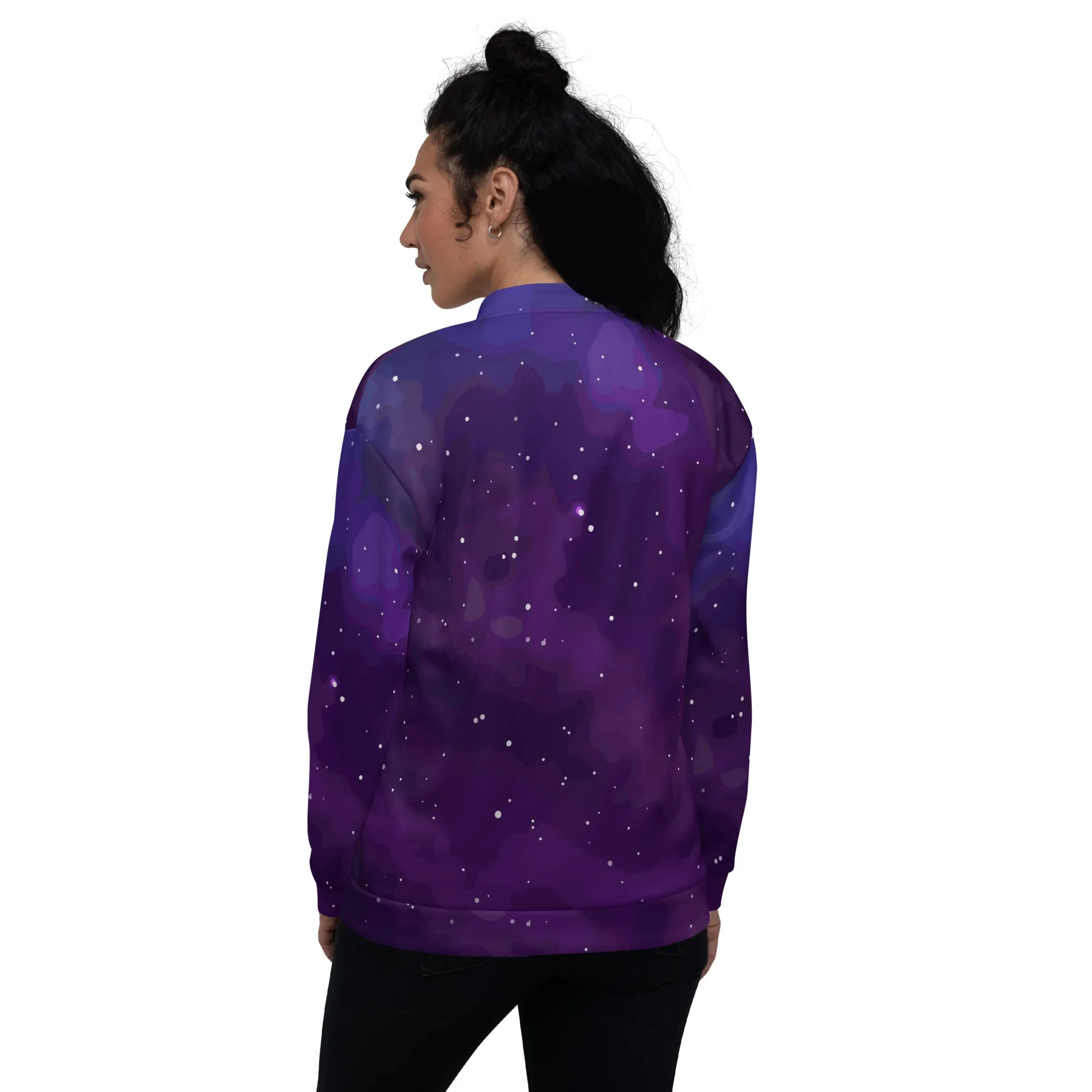 Bomber unisex con galassia viola