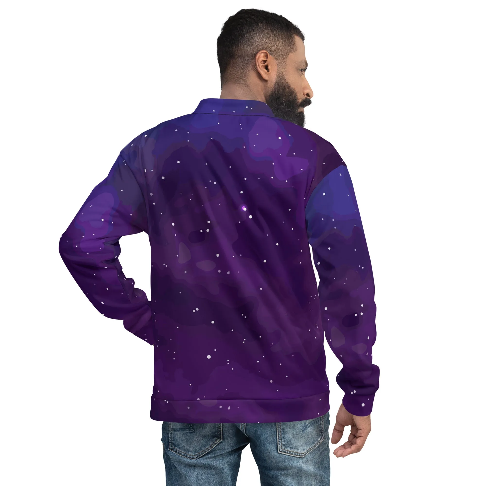 Bomber unisex con galassia viola