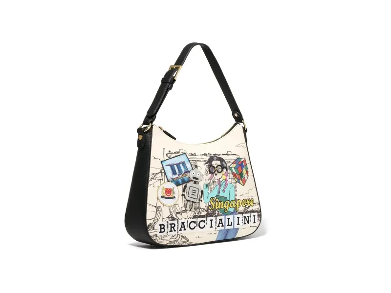 Borsa Braccialini Cartoline Singapore b17376