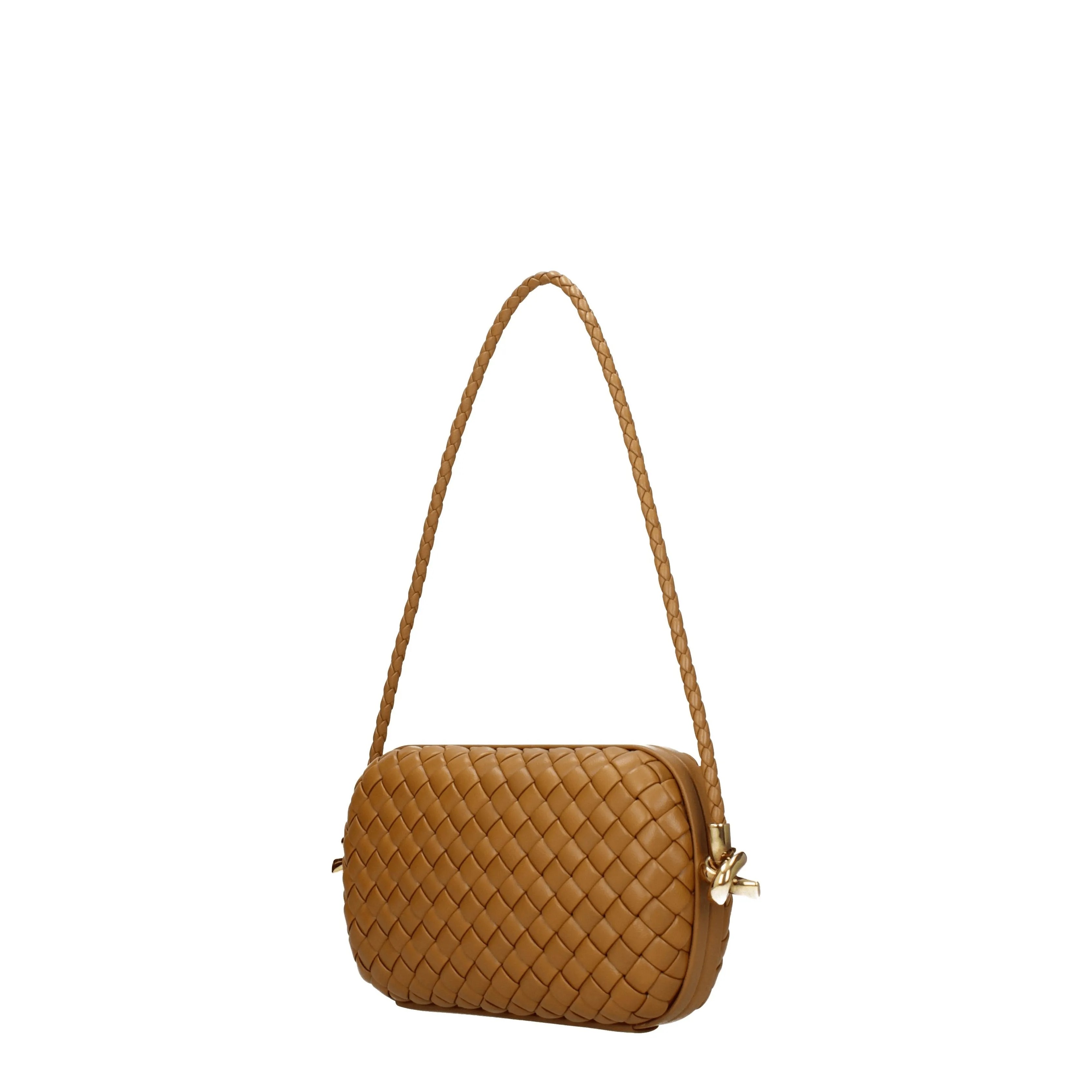 Bottega Veneta Borse a Spalla Knit Donna Pelle Marrone/Camel