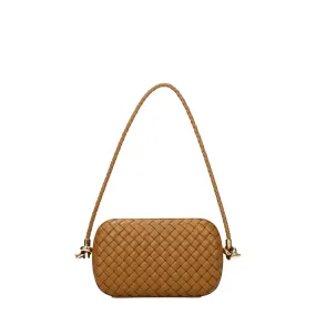 Bottega Veneta Borse a Spalla Knit Donna Pelle Marrone/Camel