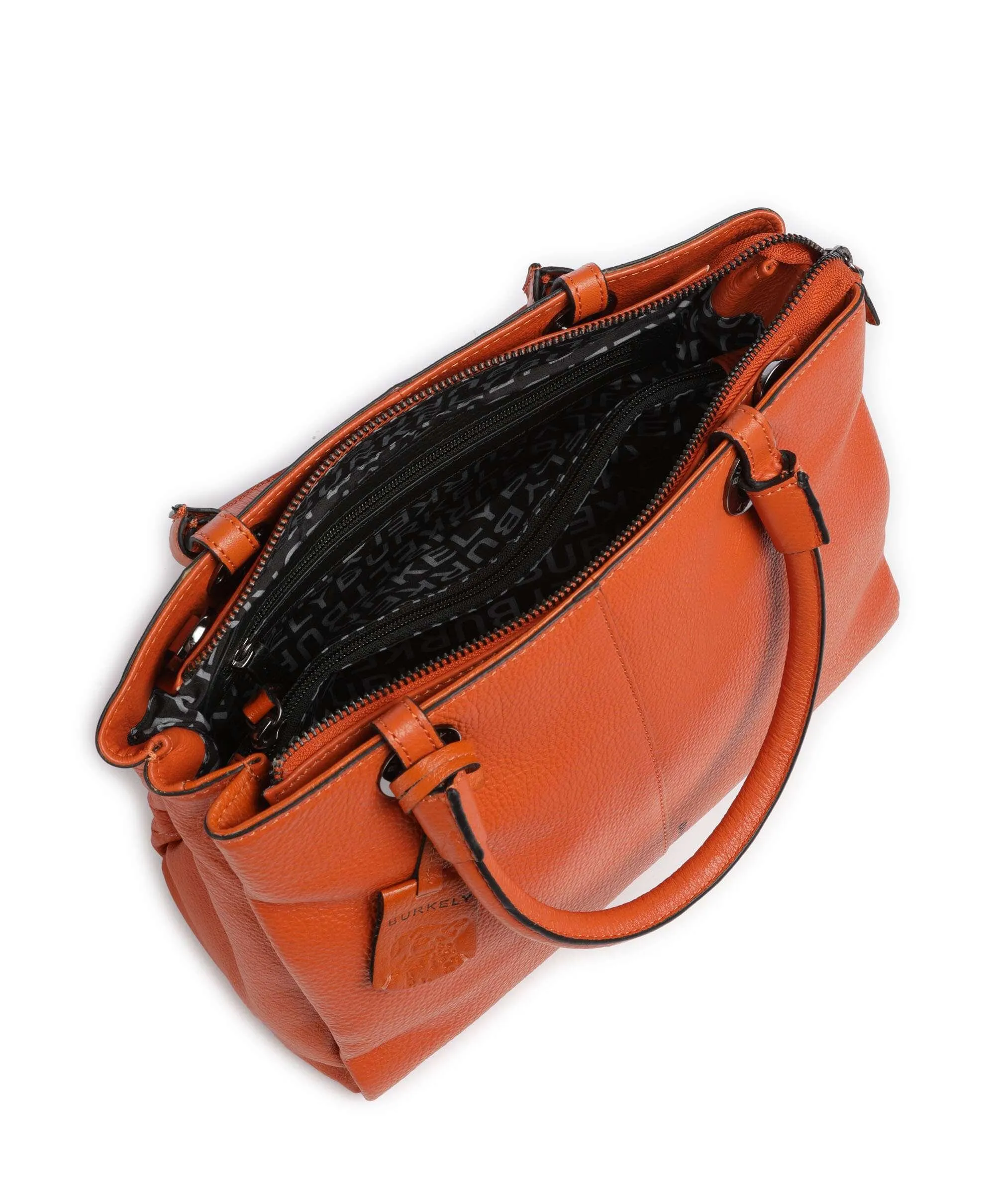  Burkely Radiant Raeven Borsa a mano pelle di vacchetta grana arancio  