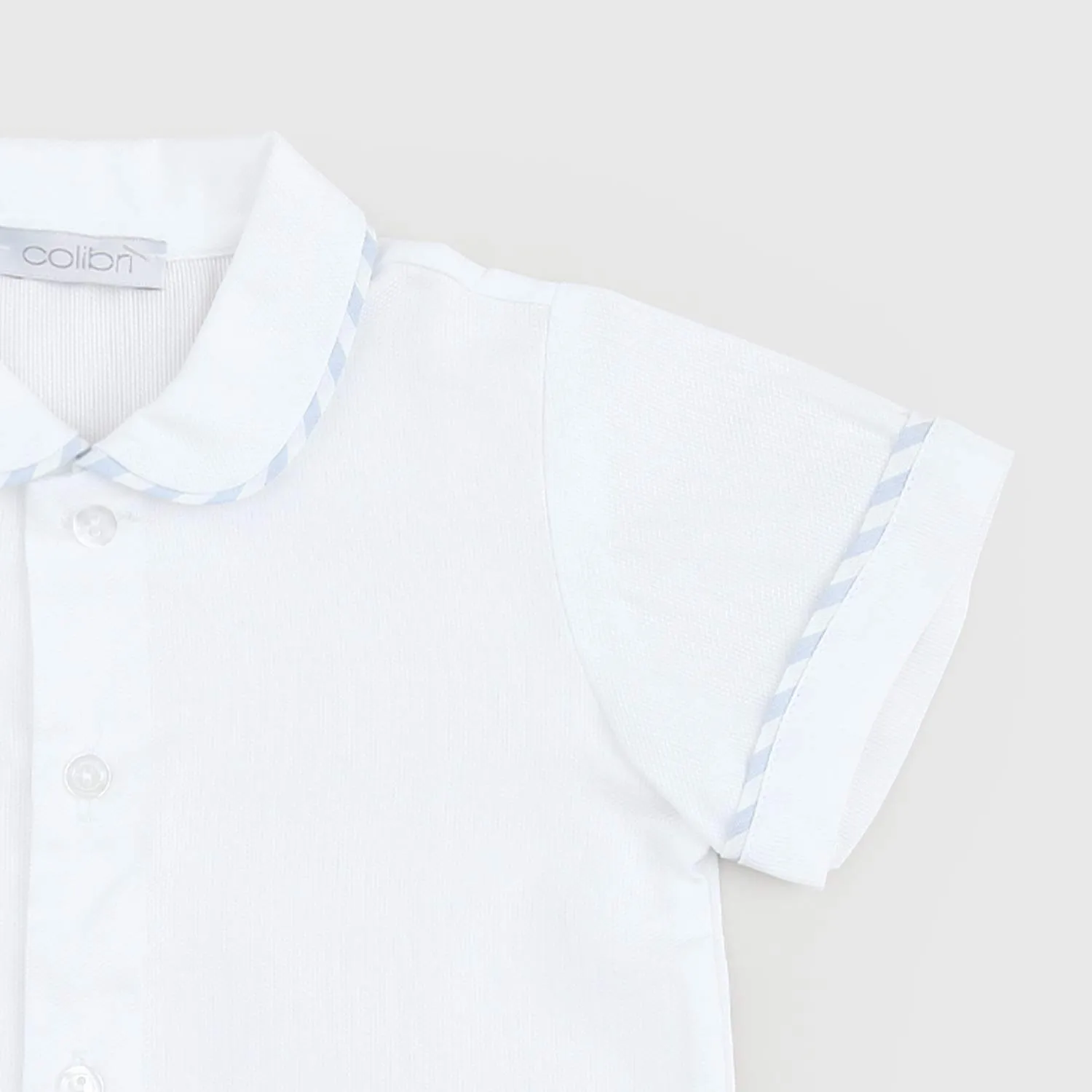 Camicia Bianca Dettagli A Righe Neonato