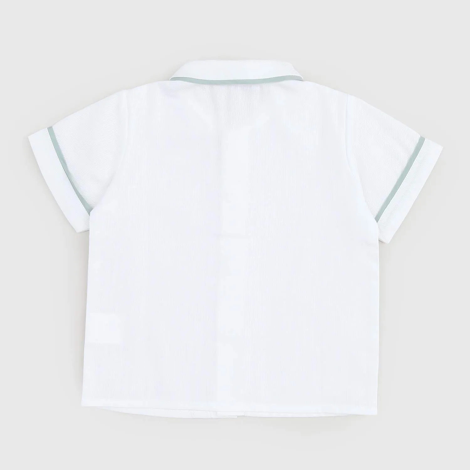 Camicia Bianca Dettagli Verdi Neonato