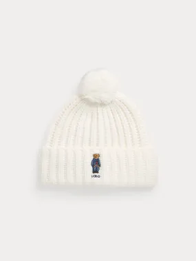 Cappello con Pompon e Polo Bear Crema