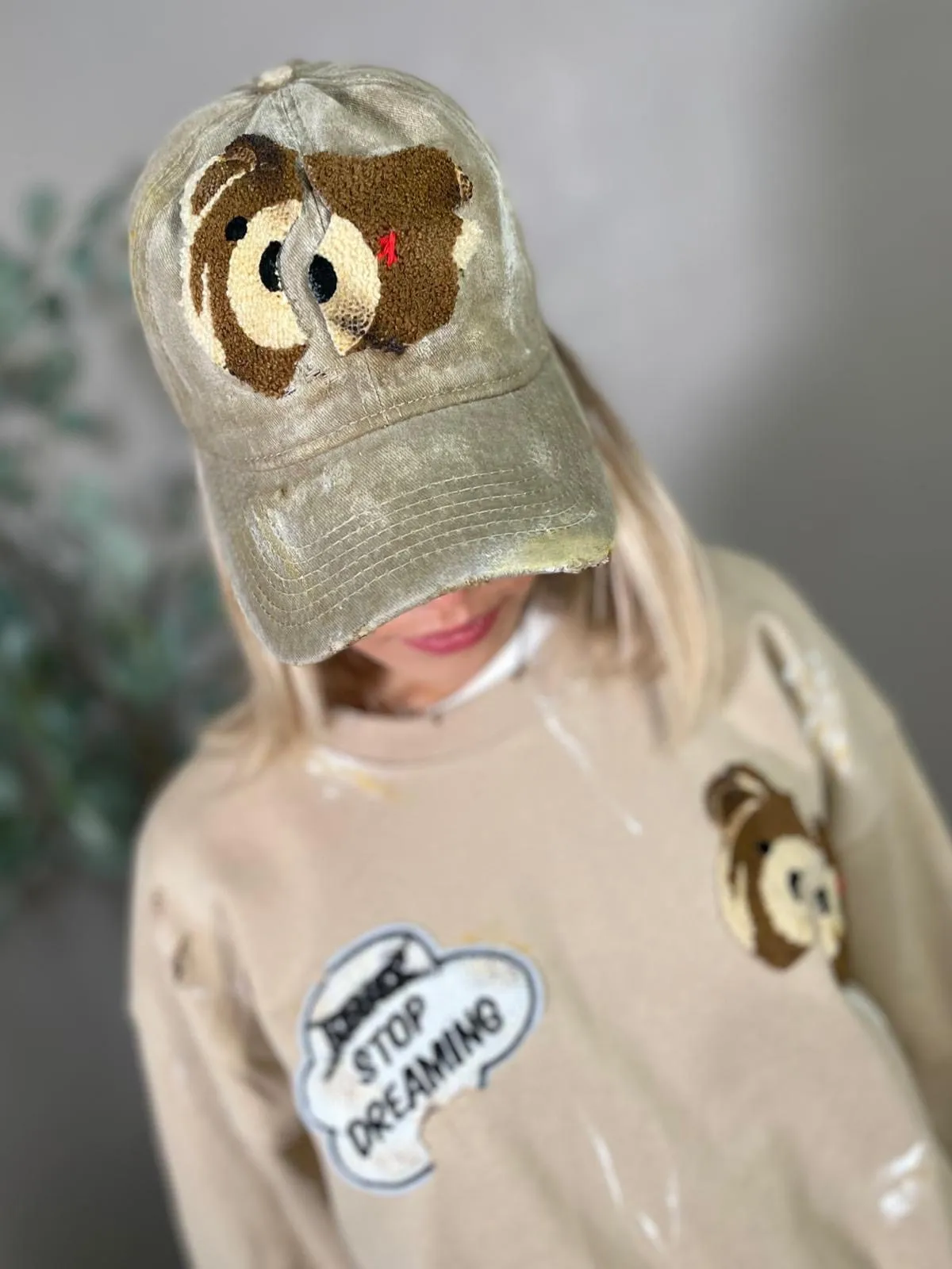 Cappello Destroyed Bear Beige