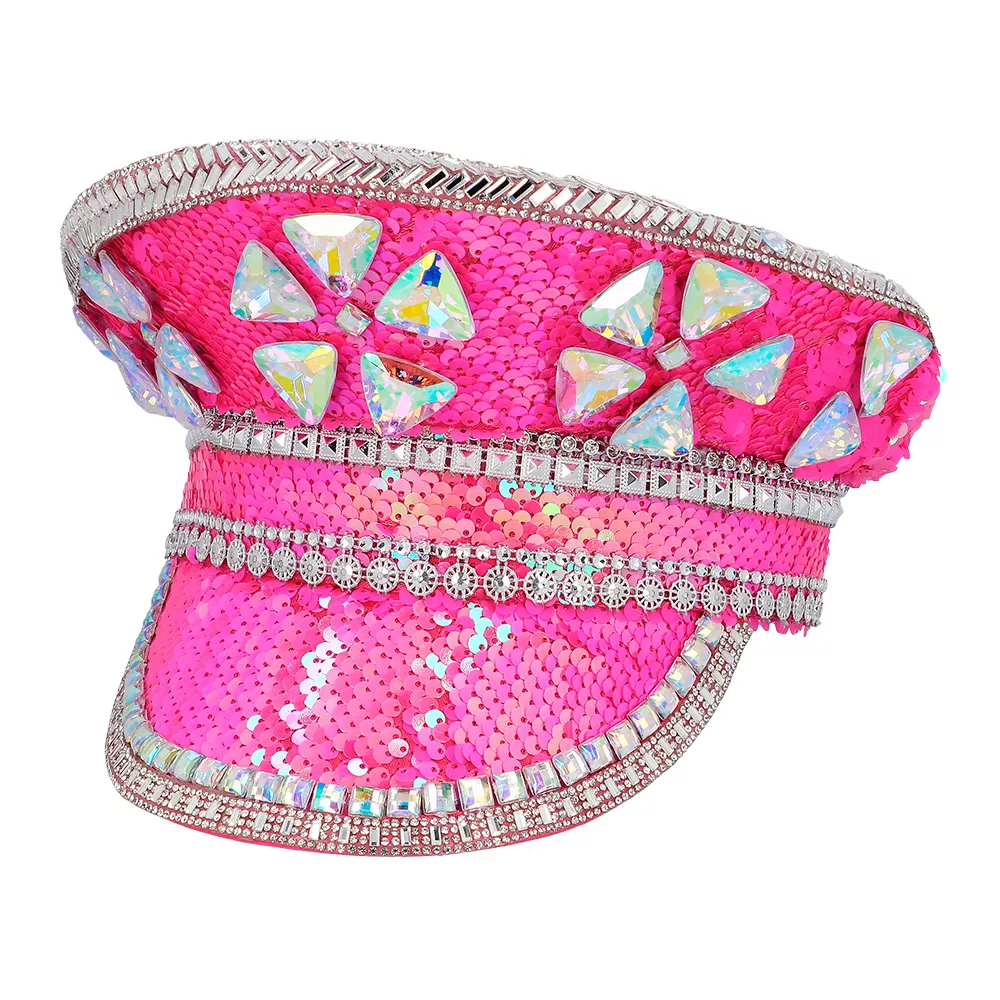 Cappello glamour rosa scintillante