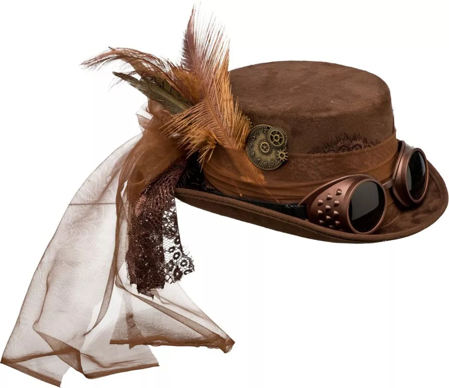 Cappello Steampunk con occhiali per donna