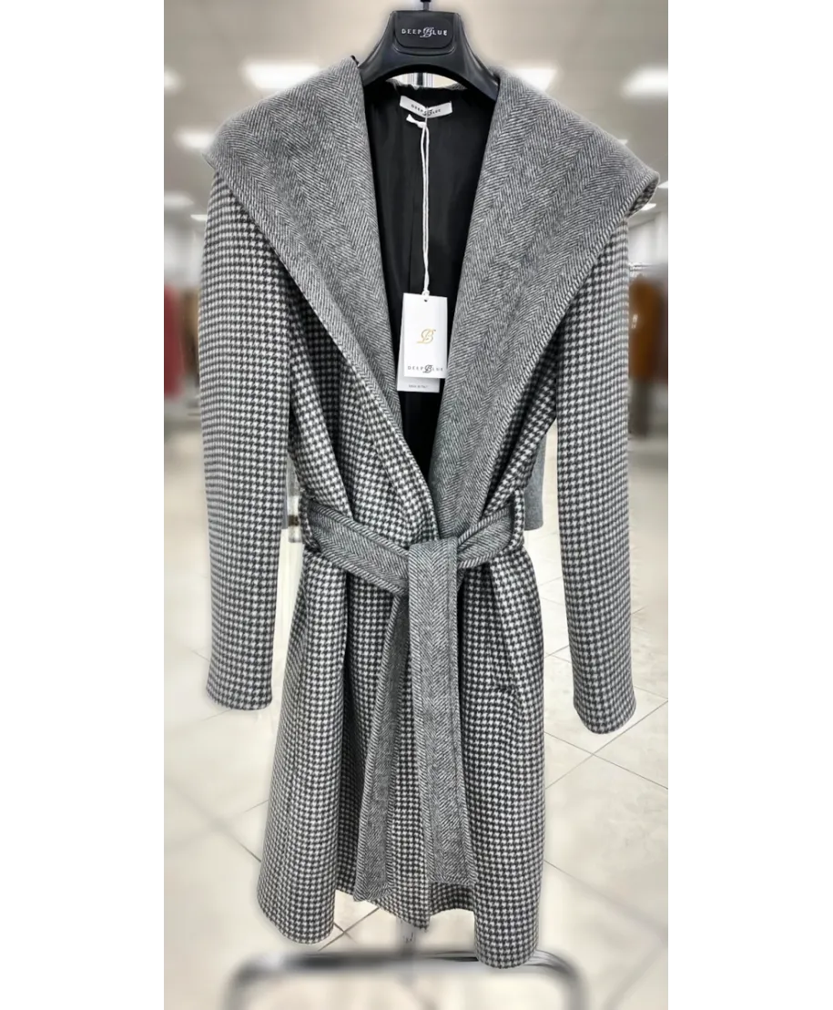 Cappotto, grigio con cappuccio  - Cappotto donna