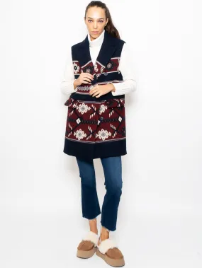 Cappotto Smanicato Jacquard Multicolor